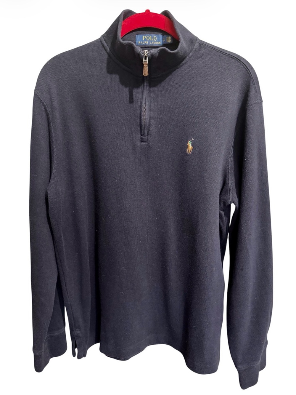 Polo Ralph Lauren Men’s 1/4 Zip Estate Rib Sweater Sz Small Navy Blue